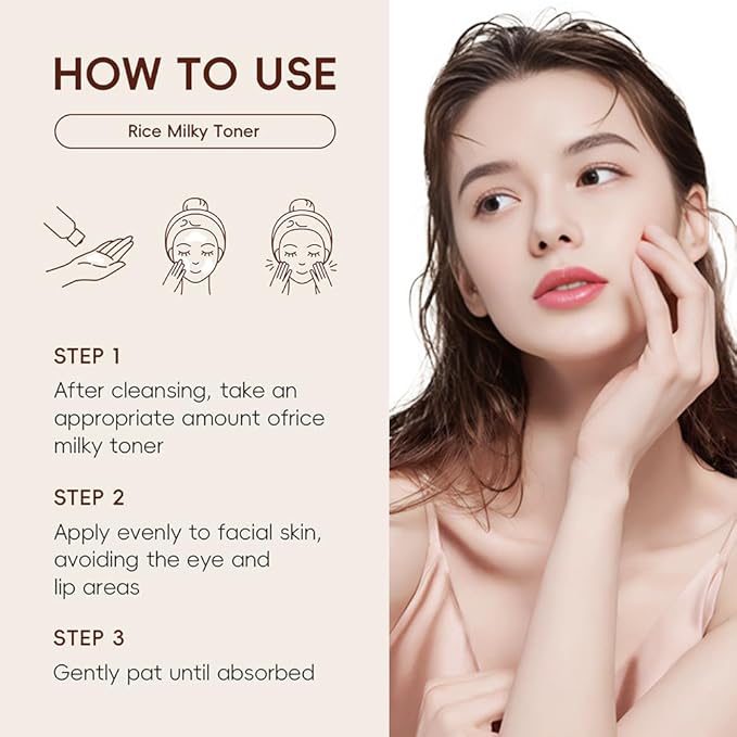 Rice Toner for Face,2 Pack Rice Milky Toners for Moisturizing,Hydrating,Refreshing,Improving Skin Texture and Softening Skins,Men Women Facial Oil Skin Rices Toner,100ml/3.52 Fl oz
