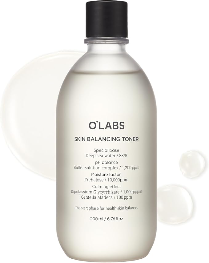 O'LABS Skin Balancing Toner 200ml / 6.76 fl.oz Hydrating & Soothing Facial Toner Korean Deep Sea Water 88%