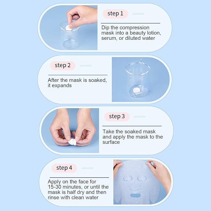 Compressed Facial, 500pcs Compressed, Cotton DIY Facial Sheet with Strong Retention, Quick Absorption for Toner Serum, Skin Friendly Soft