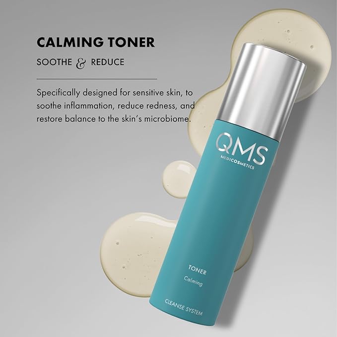 QMS Medicosmetics Calming Daily Face Toner – Deeply Hydrates, Reduces Redness, Soothes & Balances The Skin's pH Level – Gentle Formula for Sensitive, Dry or Oily Skin – 6.7 oz