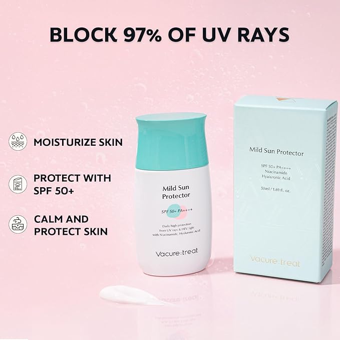 Sunscreen with Zinc Oxide, SPF 50+/PA++++, Moisturizing, Broad Spectrum UVA/UVB Protection, Reducing Wrinkles, Improving Skin Elasticity, All Skin Types 1.6 Fl. OZ (50ml), 1 Count