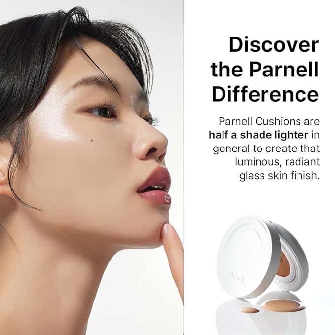 Parnell Cicamanu Serum Cushion - Moisturizing Foundation for Soothing, Coverage, Glass Skin and Lightweight for Sensitive and Dry Skin Pearl Skin (0.52 Fl Oz) (#21 Fair Ivory)