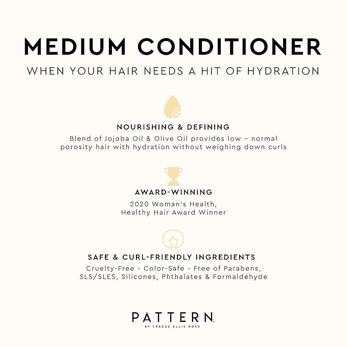 PATTERN Beauty by Tracee Ellis Ross Medium Conditioner - Hydration & Slip for Curly Hair 3a-4a, 13 Fl Oz