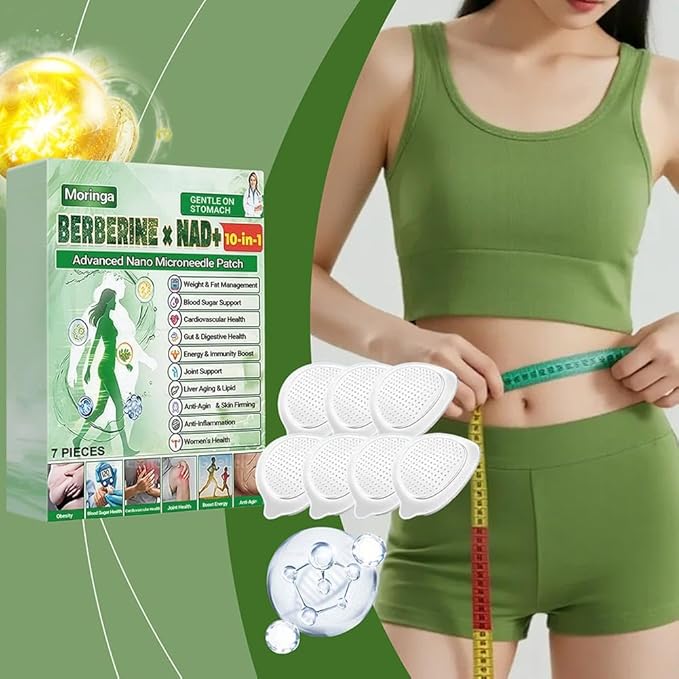 Moringa Patch,New Professional Moringa 10-in-1 Nano Microdarts Patch,New berberine patches,Natural Body Patchs for Women and Men,Suitable for All Skin Types (5 boxes)