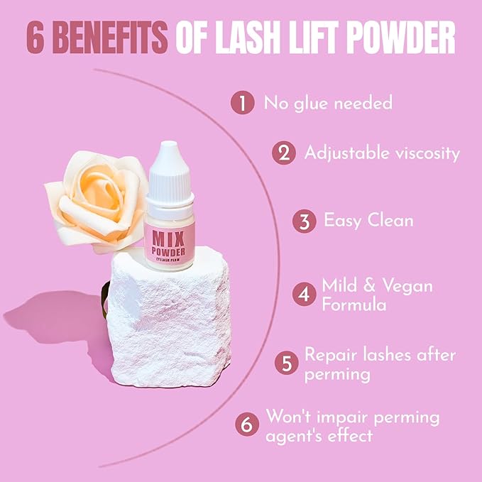 Lash Lift Powder Lomansa Korean Lash Lift Super Mix Solution Keratin Eyelash Lift Viscosity Enhancing - F More Mix Viscosity