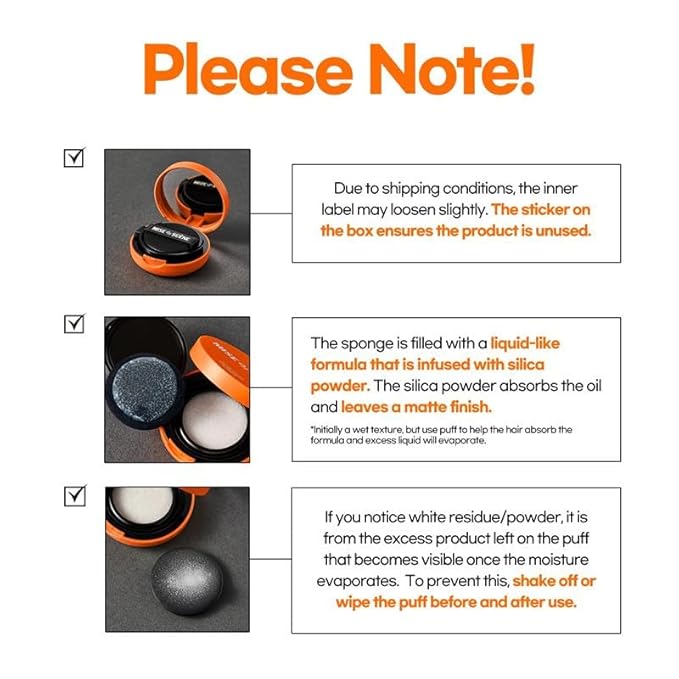 Mise En Scene Tap and Clear - Korean Dry Shampoo Cushion for women | no white cast, no residue | for all hair types & colors | powder puff | non aerosol, non toxic | absorbs oil Travel Size