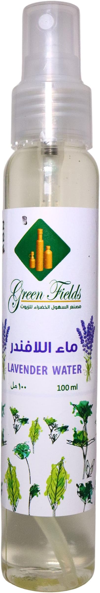 Green Fields Lavender Hydrosol - 100% Pure and Natural Soothing Floral Water for Skin and Aromatherapy - 100ml