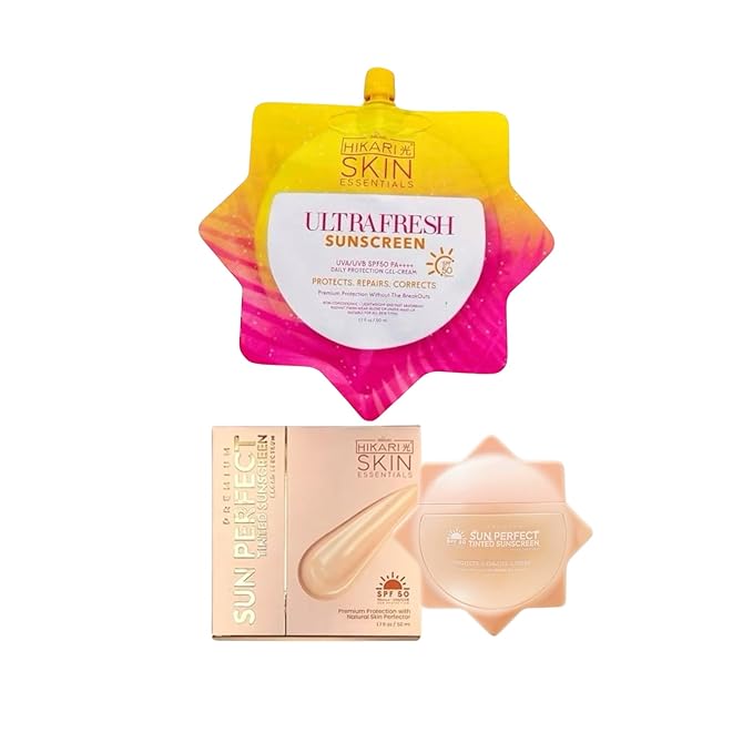Hikari Skin Essentials Ultra Fresh & Premium Sun Perfect Tinted Sunscreen - 50ml each