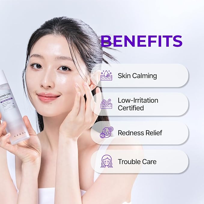 IZEZE Hyper CMA CICA Toner 5.07 fl.oz, 150 ml | Low-Irritation Centella Asiatica Facial Calming Toner, Korean Skincare for Sensitive Skin, Soothing for Acne Prone Skin, Skincare Coreano