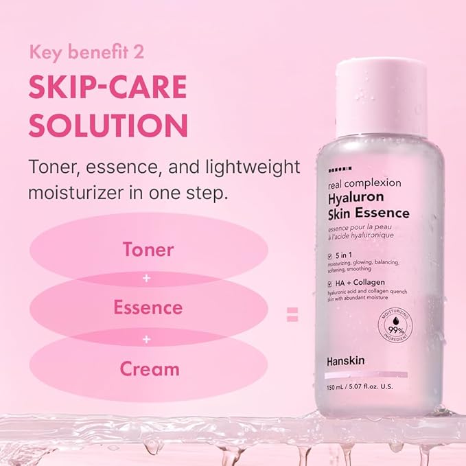 Hanskin Pink Hydration Duo – Hyaluron Skin Essence & Moisture Cream | Deep Moisture & Soothing Care for Dry, Sensitive Skin | Lightweight Glow Set for Radiant, Dewy Glass Skin | K-Beauty