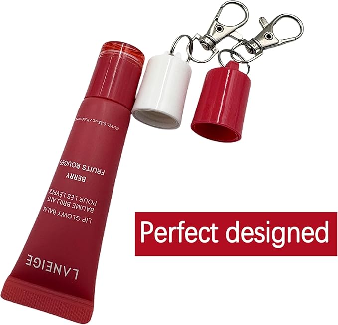 4 PSC Keychain Cap Compatible with LANEIGE 0.35oz Lip Balm,Portable Holder Keychain Cap