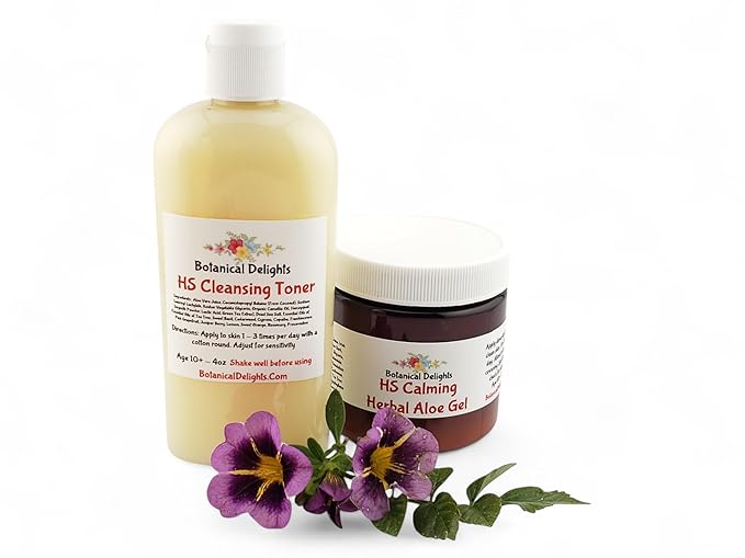 Hidradenitis Suppurativa Cleansing Toner and Calming Herbal Aloe Gel - Designed specifically to soothe HS flare-ups - Allows the toxins inside to drain and nourishes the skin
