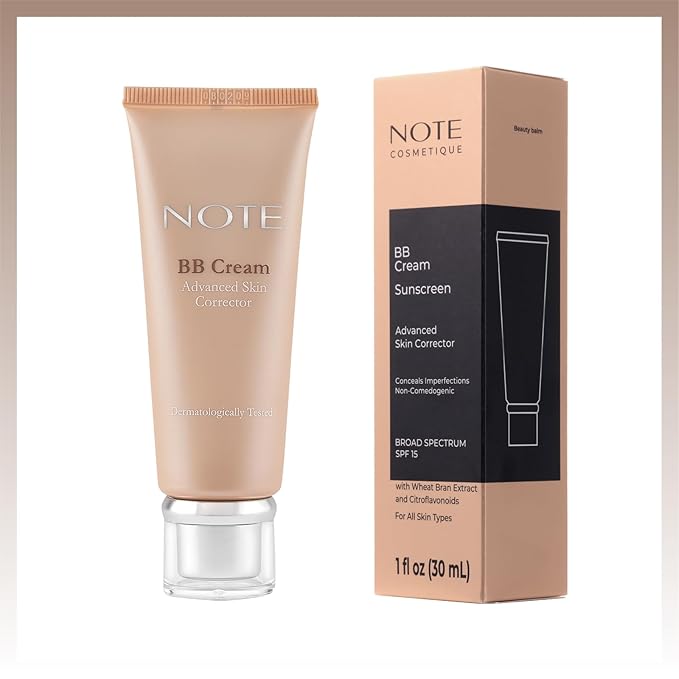 NOTE BB Cream SPF 15 - Tinted Moisturizer Face Cream with Vitamin E - Hydrating Foundation Makeup for Lasting Natural Finish - 300-1 oz