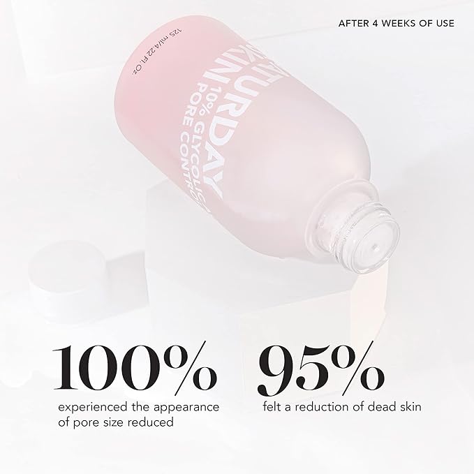 Saturday Skin Pore Clarifying Toner 10% Glycolic Acid&AHA Deep Cleansing and Pore Serum Active Treatment for Face 4% Glycolic Acid + Pore Care Complex Help Refine Skin’s Texture Sebum Control