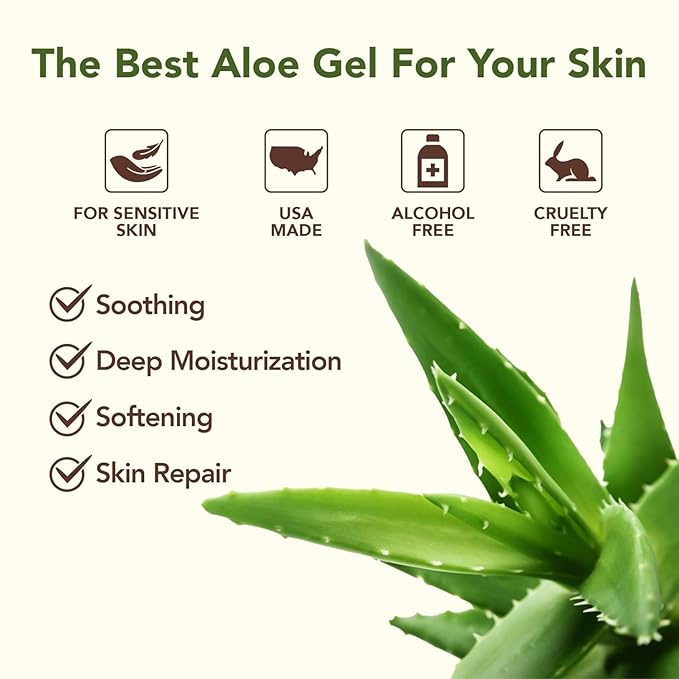 Green Leaf Aloe Vera Spray 8 oz and Aloe Vera Gel 8 oz Bundle for Hair, Skin & Face Moisturizer, Fast Absorption After Sun Care, Sunburn Relief & Solar Recovery