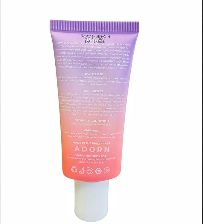 Generic ADORN Premium Sunscreen SPF 50 UVA/UVB Broad Spectrum 50ml, 1.76 Ounce (Pack of 1)