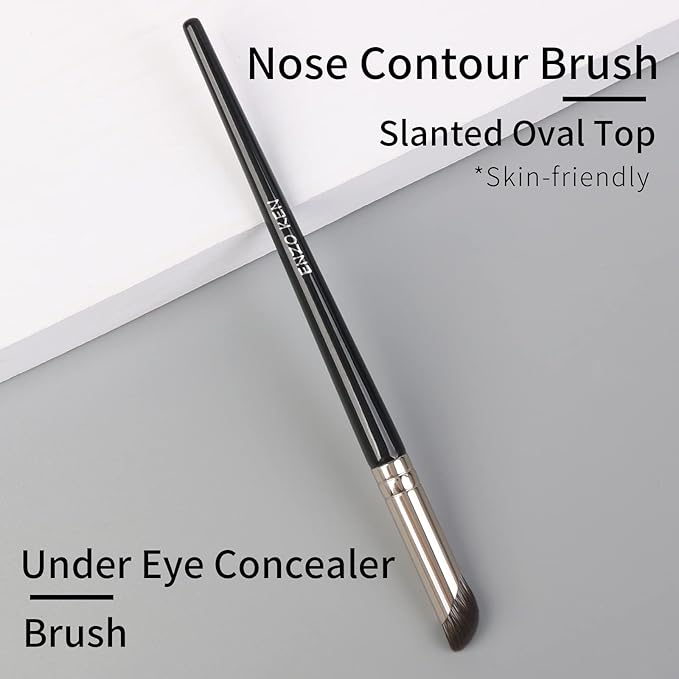 Angled Concealer Brush Under Eye, Concealer Brush, Small Nose Contour Brushes, Nose Brush Contour, Nose Brushes Angle, Small Concealer Brushes, Angled Makeup Brush - Black, 8M02
