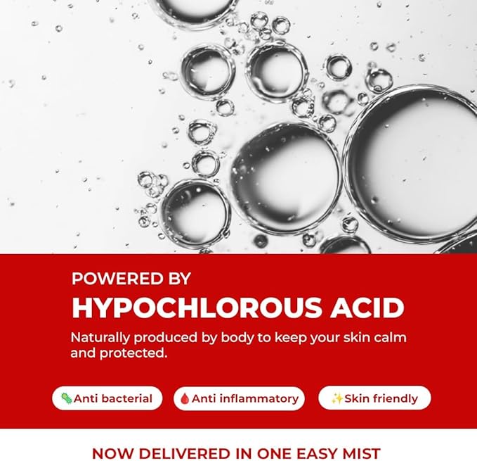 Conciuos Chemists HOCL Skin Relief Face & Body Spray | 100ml | Soothing & Repairing Toner | Hypochlorous Acid Mist for Quick Relief from Body Odour, Acne, Redness & Irritation