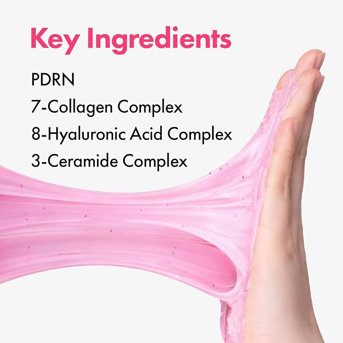 TOSOWOONG Pink PDRN Collagen Face Wash, Mochi Whip with Capsules for Gentle Blackhead & Pore Care, Hydrating & Rejuvenating with Salmon DNA PDRN, 7 Collagens, Korean Skincare, 100ml / 3.38 fl. oz.