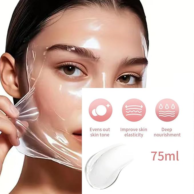Collagen Face Mask Hydrating Mask Collagen Night Wrapping Peel Off Facial Mask Pack ,Brightening Firmer Appearance Elasticity And Hydration Care, Reduces Sagging And Dullness, Korean Skin Care