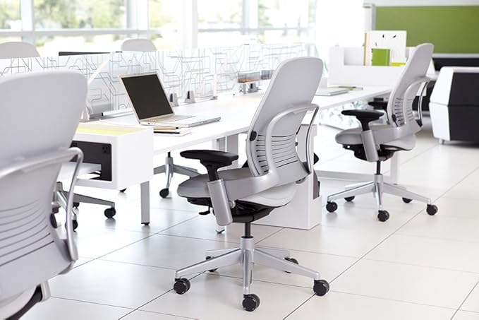 Steelcase Leap Office Chair - Seven Points of Adjustability - Ergonomic Back Support Chair - Lumbar Support - 4D Adjustable Arms - Black Frame - Onyx
