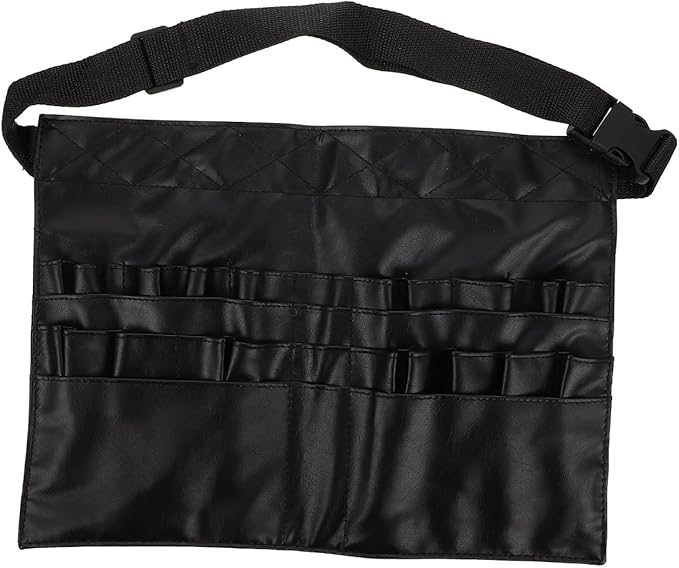 minkissy Makeup Brush Storage Bag with 2 Compartments Stand up Design Portable Cosmetic Organizer for Travel Home Holds 32 Brushes 14.17 Inch