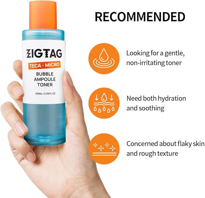 Teca Micro Bubble Ampoule Toner - Dual-Action Hydrating and Exfoliating Toner with TECA, Zinc & PHA for Deep Moisture and Skin Soothing, Korean Skincare, 100ml
