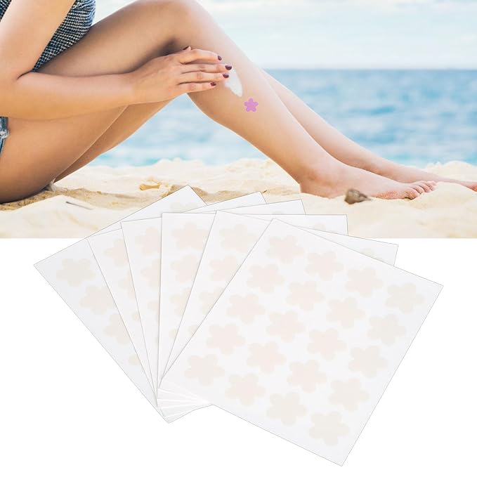 Stickers V-Stickers for Sunscreen, 120 Count V Detection Stickers, Sweat-proof Sunscreen Stickers, You Can Wear All Day, Changes Color to Help Prevent Sunburn