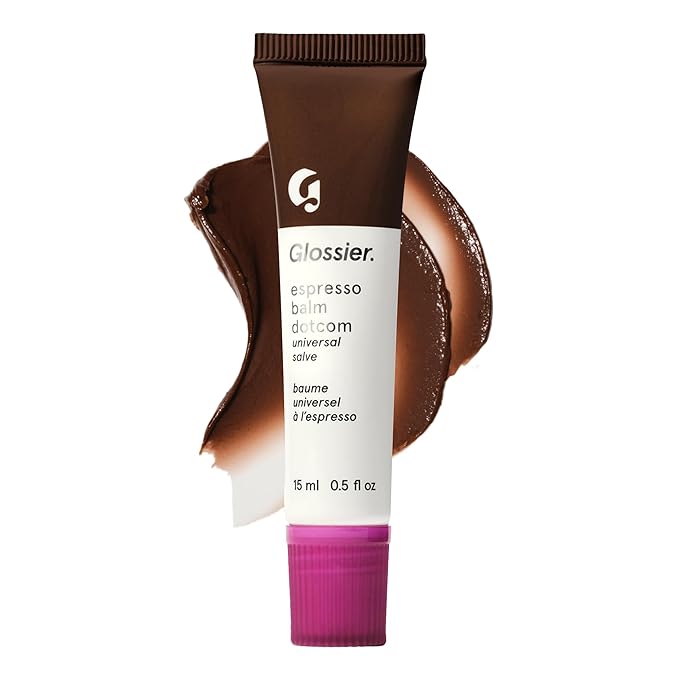 Glossier Balm Dotcom Hydrating Tinted Lip Balm - Universal Salve, Up to 12Hr Moisture for Dry Lips, Cuticles & Skin - Lanolin, Beeswax & Castor Oil - Espresso, Mocha Tint, 15ml