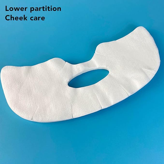 Facial Paper, 100 Sheets Silk DIY Pre Cut Soft Skin Friendly Moisturizing Hydrating, with Toner Serum Cream, for Face Eye Forehead Chin Cheek Care