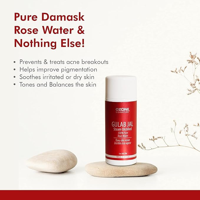 Signature Gulab Jal | Rose Water For Men & Women | Pure Steam Distilled Rose Water for Face | Ideal For All Skin Types Helps in Soft, Glowing & Moisturising The Skin | Enriched with Organic Ingredient