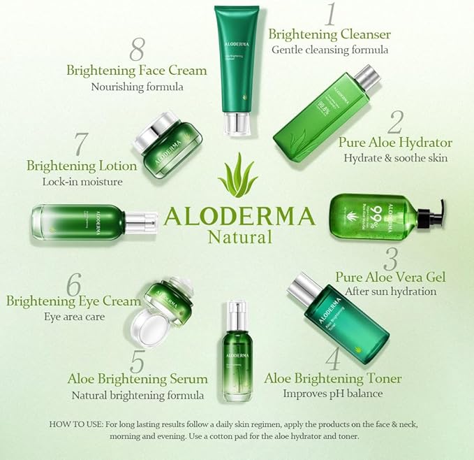 Aloderma Aloe Toner Set, 2 Pieces - Firming, Brightening Toners