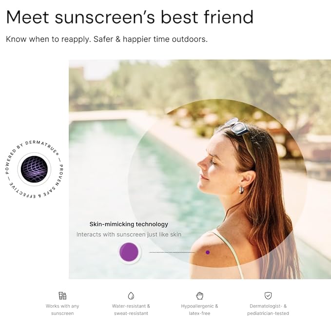 SpotMyUV UV Detection Stickers for Sunscreen with Patented Dermatrue SPF Sensing Technology, Know When to Reapply Sunscreen to Help Prevent Sunburn, 32 Count