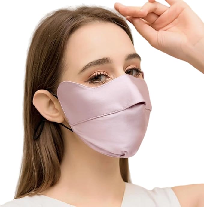 Mulberry Silk Sun Protection Mask - UPF 50+ Lightweight Facial Shield for Outdoor Use