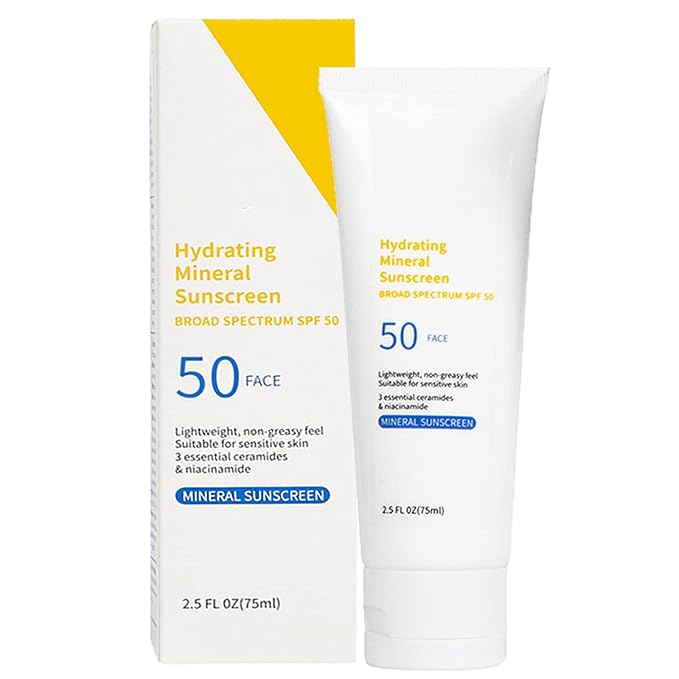 Face Sunscreen With Hyaluronic Acid and Niacinamide Sunscreen SPF 50 Waterresistant Oilfree UVA&UVB Sun Protection Sunblock