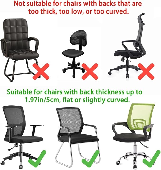 Memory Foam Headrest Attachment for Office Chair, Attachable Chair Head Rest, Desk Chair Neck Support, Elastic Sponge Head Pillow Adjustable Height and Angle
