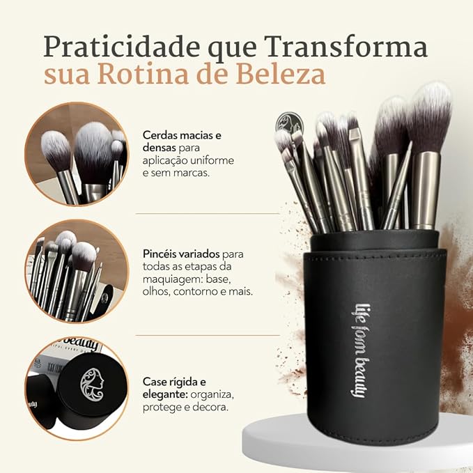 Professional Makeup Brushes Kit with Soft Synthetic Bristles + Case