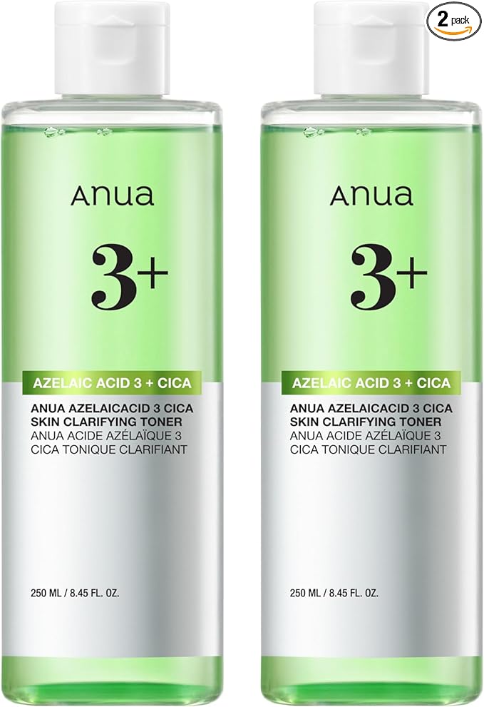 Anua Azelaic Acid 3 CICA Skin Clarifying Toner, Soothing & Clear Care, with Salicylic & Azelaic Acid, Sebum & Spot Care, Suitable for Sensitive Skin, Korean Skincare, 8.45 fl.oz (Pack of 2)