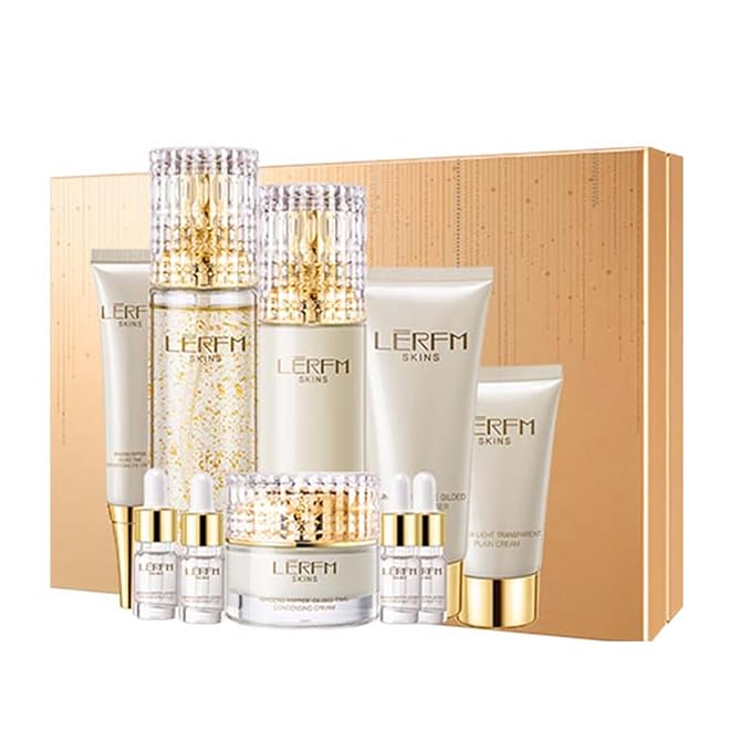 Anti Aging Skin Care Set - 10pcs - Face Skincare Kit with Collagen - Hydrating & Firming Skin, Include Toner, Serum, Lotion, Eye Cream, Face Cream, Korean -style Skincare Gift Sets for Women