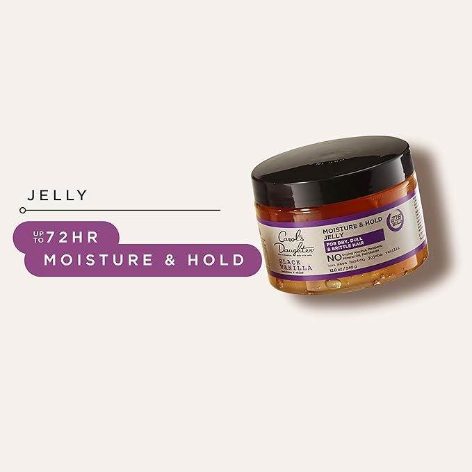 Carol's Daughter Black Vanilla Moisture and Hold Jelly,Hair Gel For Dry Hair with Shea Butter,Jojoba and Vanilla,12 Fl Oz,(Pack of 2)