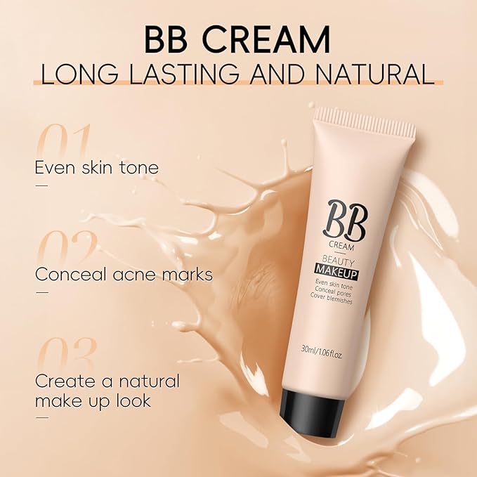 30ml Moisturizing BB Cream Foundation For Makeup | Nourishing Lotion, Sunlight Blocking Cosmetics - Helps To Improve Skin Texture & Radiance(C#)