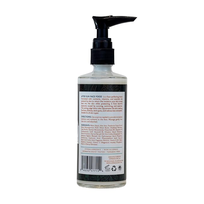 DERMAGLOVE After Sun Face Food - Heals, Soothes, and Moisturizes Sunburn with Aloe Vera, Baobab & Hyaluronic Acid - 4 Fl Oz (Pack of 1)