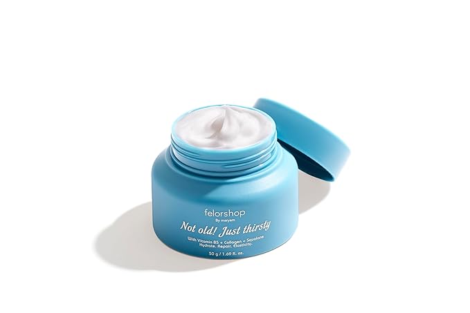 Not Old Just Thirsty Face Moisturizer with Vitamin B5, Collagen, Squalane for Hydration, Repair, Elasticity, 1.99 fl. oz | All skin types