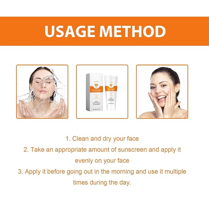 Face Sunscreen SPF 50, 2.12 fl oz, SPF Moisturizer, Lightweight under Makeup, Travel Essentials, Summer Essentials, Skin Care, Sunscreen for Face