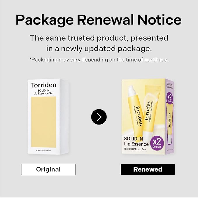 Torriden SOLID In Ceramide Lip Essence 0.37 fl.oz * 2 (Pack of 2) | Moisturizing Lip Essence for Glowy, Plumped, and Radiant Lip | Korean Lip Balm