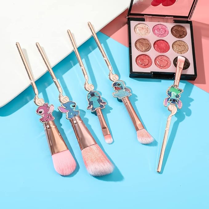 Cosmic Baby Makeup Brushes Set 5 Pcs with 3 Pcs Makeup Sponge – Foundation Powder Concealers, Eye Shadows, Blush Make Up Brush