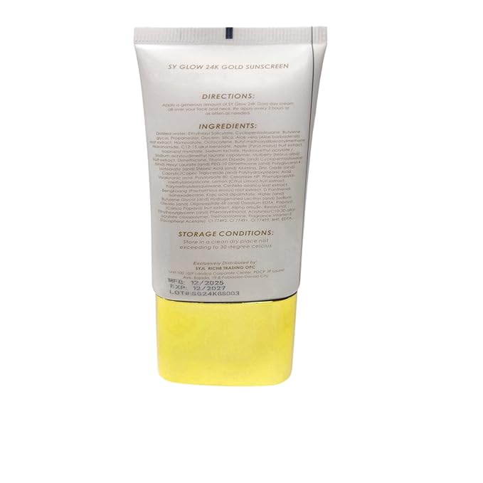 SY GLOW 24K Gold Rejuv 4-Step Facial Kit + SPF 45 Sunscreen with Niacinamide & Ceramides – Complete Skincare Bundle