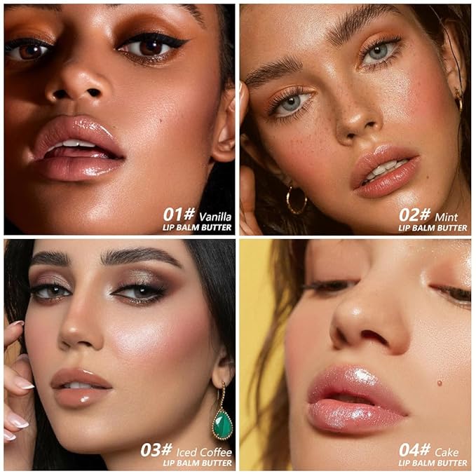 5Pcs Summer Lip Butter Lip Balm, Ultra-Hydrating Natural Vegan Lip Balm, Sheer-Tinted Shine & Hydration Lip Care, Soothes & Softens Dry Lips Skincare, Bálsamo labial hidratante