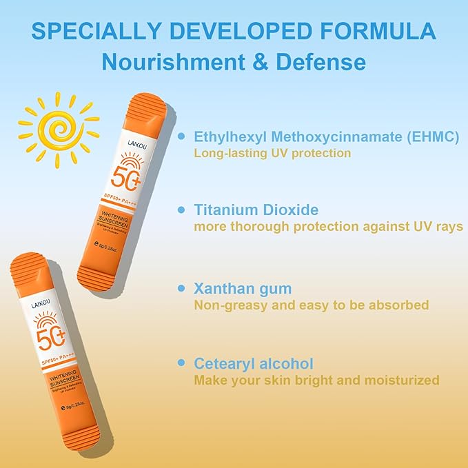 40 Pack Travel Size Sunscreen SPF50+ PA+++ - Mini Sunscreen Bulk for Face & Body, Lightweight & Non-Greasy, Water-Resistant Sunscreen Packets for Outdoor Sports & Party Favors, 0.28 OZ/Pack