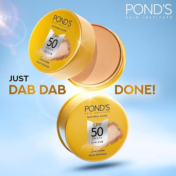 P0ND''S Sunscreen Face Powder with SPF 50 PA+++ UVA UVB Protection, 20g, Pack of 2